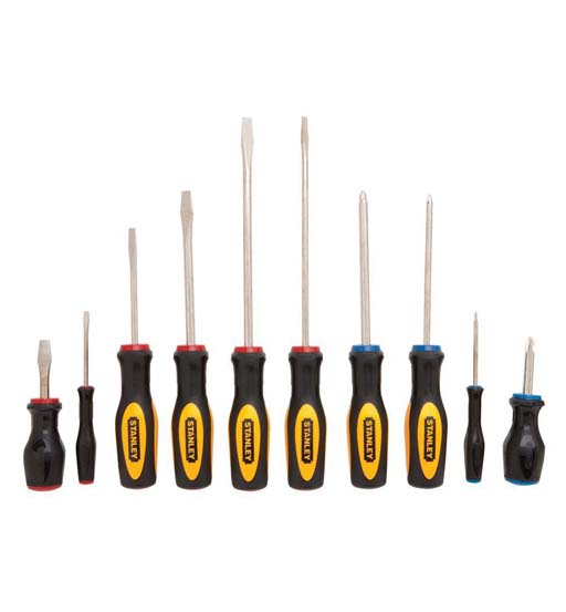 STANLEY STANDARD FLUTED SCREW DRIVER SET 10 PCS