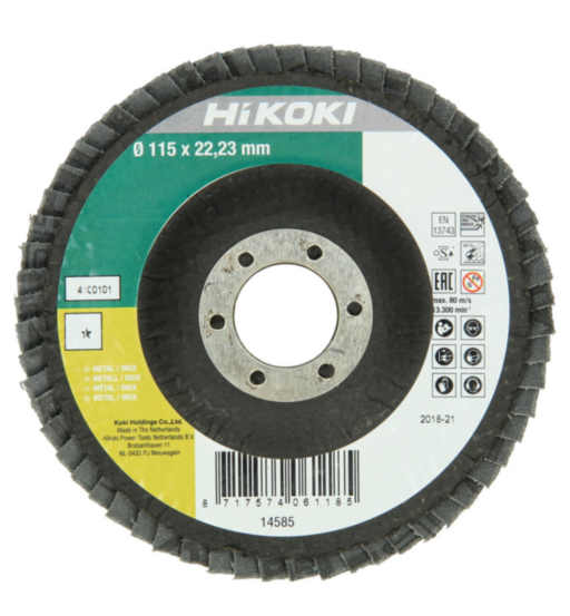 HIK FLAP DISC 115X22.23 #60 FLAT ALUMINA-OXIDE METAL