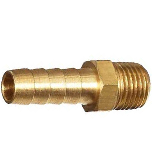 BRASS HOSE NIPPLE 3/8" X 8MM