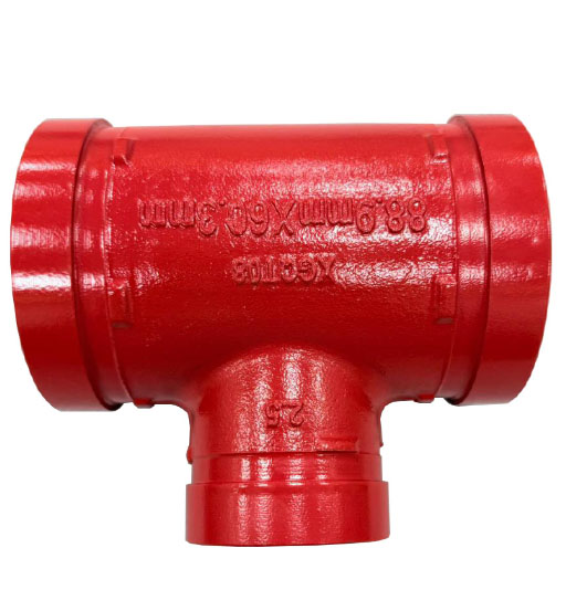 GROOVED REDUCING TEE 4"X2" HMX