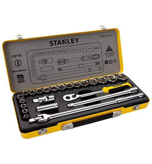 STANLEY 24PCS 1/2 6PTS SOCKET SET IN METAL TIN
