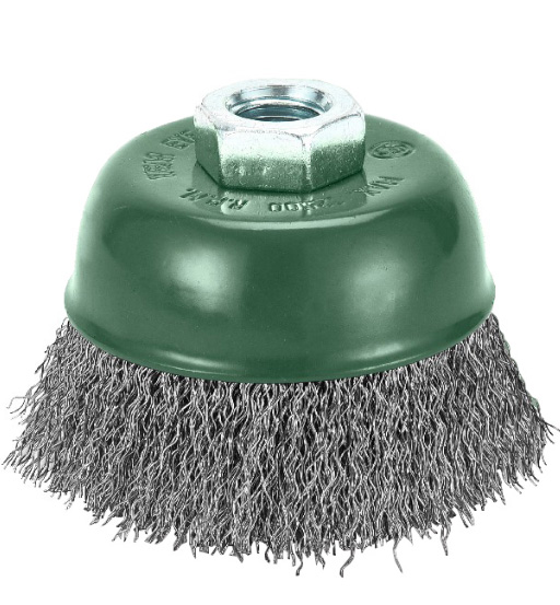CUP WIRE BRUSH CRIMPED SS M14X100MM UKEN