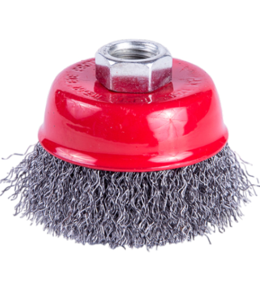 CUP WIRE BRUSH M10 X 65MM CRIMPED UKEN