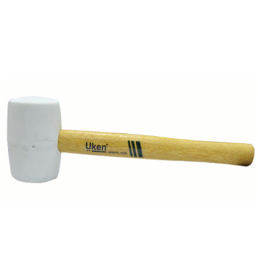 RUBBER HAMMER 12 OZ WOOD HANDLE (WHITE) UKEN