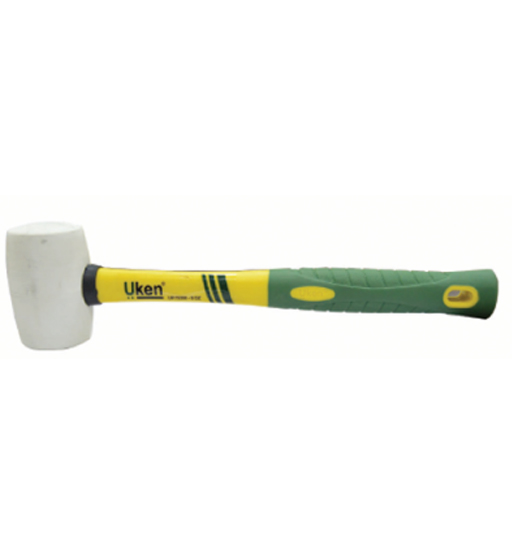 RUBBER HAMMER 12 OZ FIBER HANDLE (WHITE) UKEN