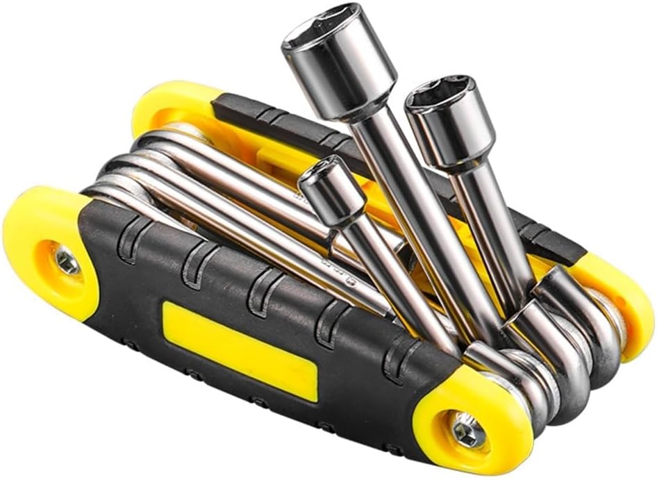 SYOSI Folding Nut Driver Set, Folding Wrenches 5mm 6mm 8mm 9mm 10mm 12mm, Portable Pocket Tool for Home, Workshop, Automotive and DIY Use