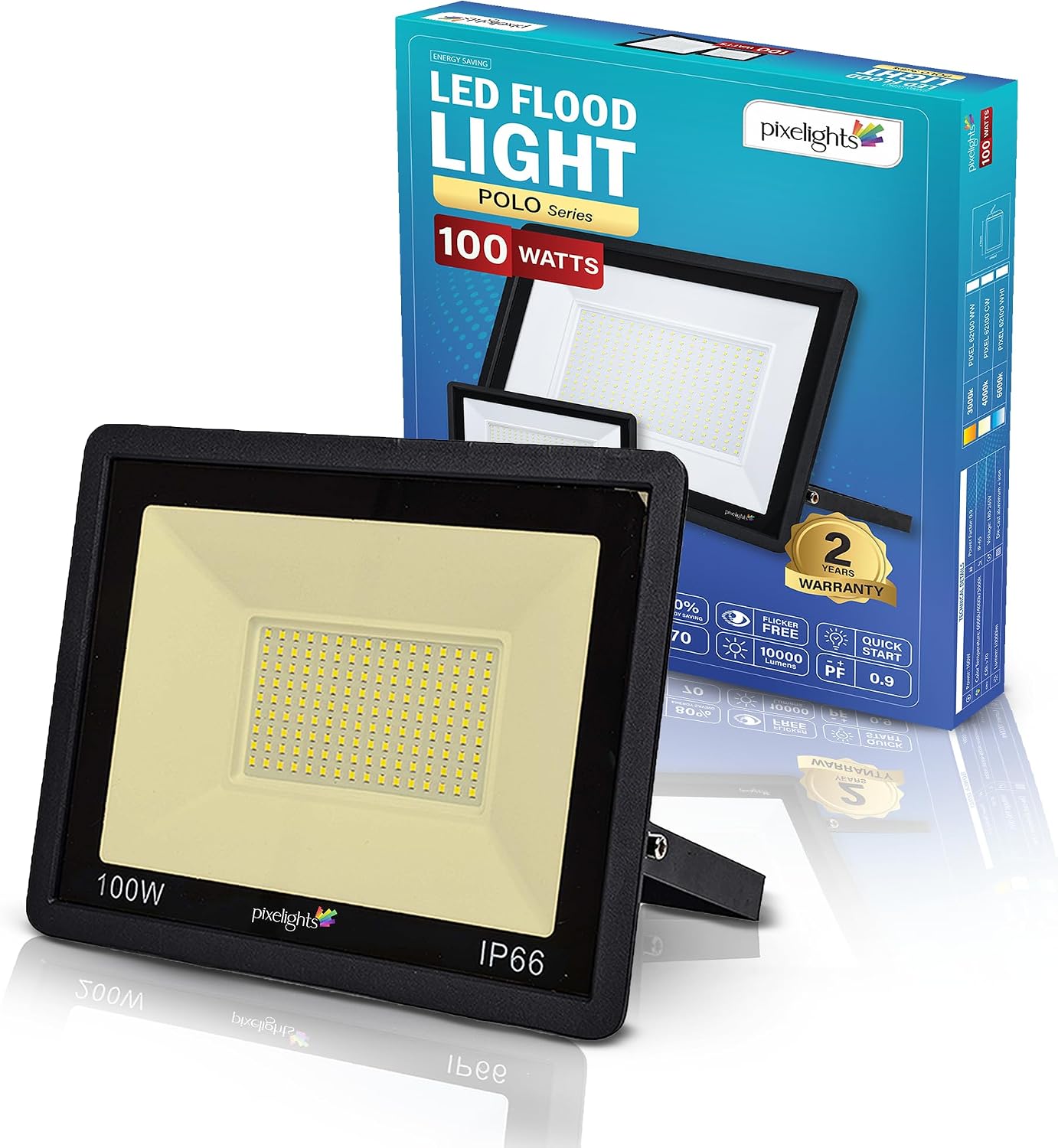 Pixetights Led Flood Light Warm 3000K 100W available from Safa Al Madina in the UAE